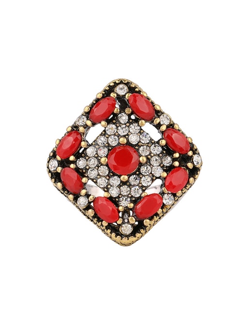 Gujin Bohemia Retro style Resin stones Crystals Alloy Ring 0