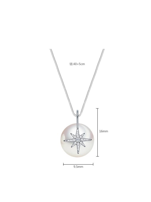 BLING SU Copper inlaid AAA zircon pearl elegant necklace 2