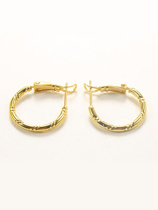 XP Simple Gold Plated Women Hoop Earrings 0