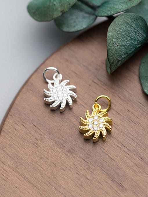 FAN 925 Sterling Silver With 18k Gold Plated Classic Flower Charms