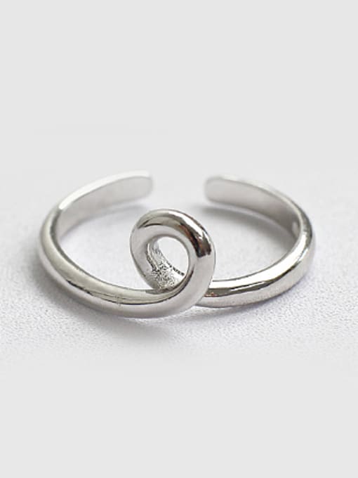 DAKA Personalized Twisted Knot Silver Opening Ring 0