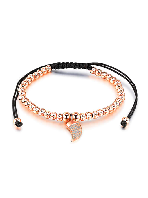 Rose Gold Fashion Little Horn Beads Adjustable Bracelet