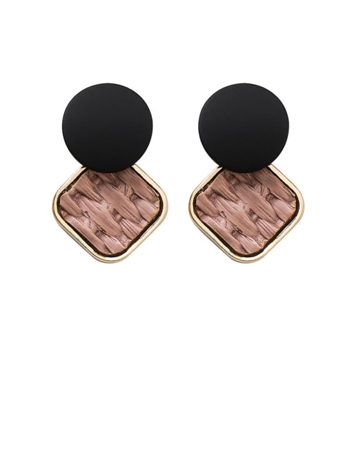 Girlhood Alloy With Rose Gold Plated Simplistic  Leopard Geometric Drop Earrings