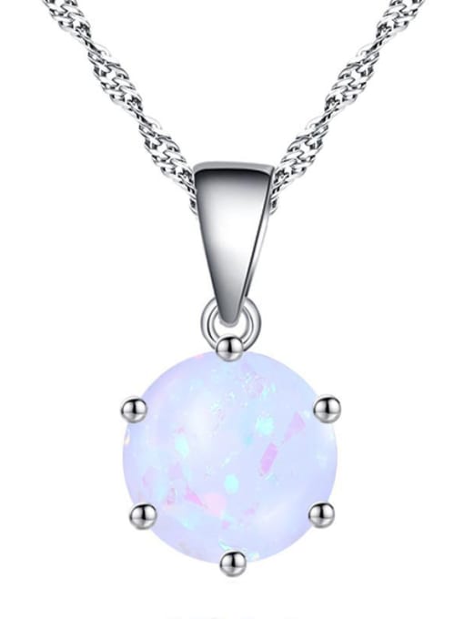 RANSSI Simple Cubic Opal stone Copper Necklace