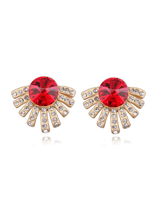 red Personalized Fashion Cubic austrian Crystals Alloy Stud Earrings