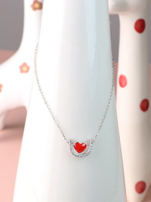 Peng Yuan Little Heart shaped Silver Necklace 0
