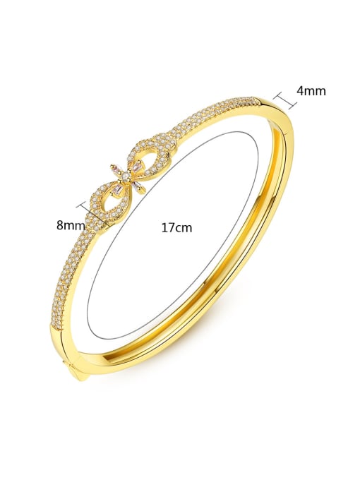 BLING SU Copper With Gold Plated Fashion Bowknot Bangles 3
