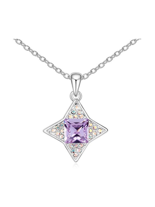QIANZI Simple austrian Crystals-covered Star Pendant Alloy Necklace