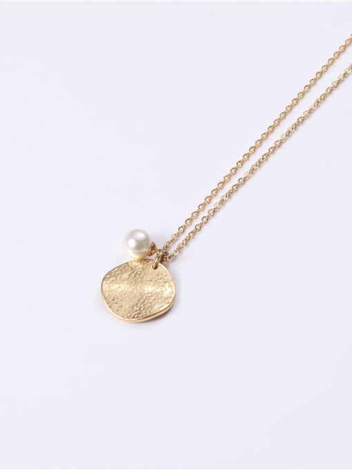 GROSE Titanium With Gold Plated Simplistic Round Necklaces 1