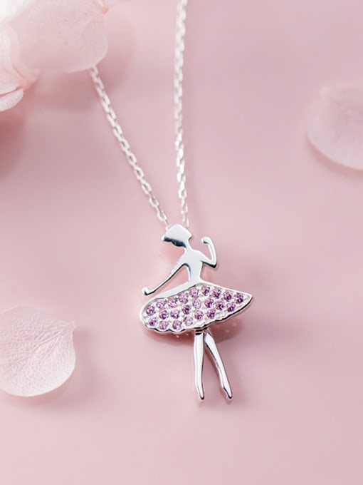 Rosh 925 Sterling Silver With Cubic Zirconia Cute Angel Necklaces
