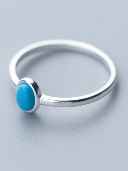 Rosh 925 Sterling Silver With Turquoise Simplistic Oval free szie  Rings 2
