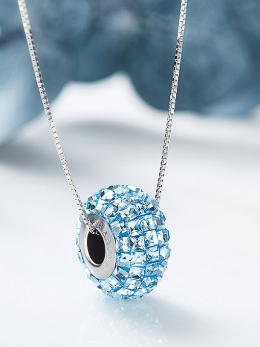 CEIDAI Simple austrian Crystals Oblate Bead Necklace 2