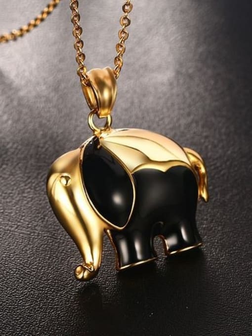 golden Trendy Gold Plated Elephant Shaped Glue Pendant