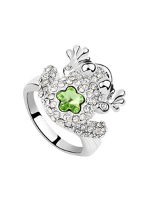 QIANZI Personalized austrian Crystals-covered Toad Alloy Ring 3