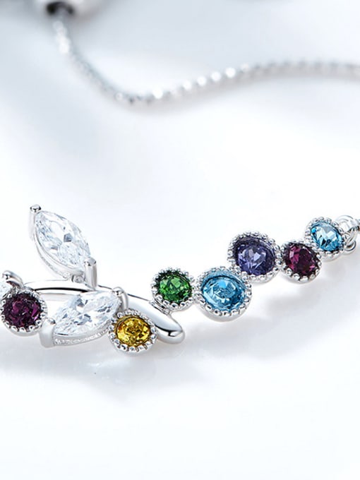 CEIDAI S925 Silver Colorful Crystal Bracelet 2