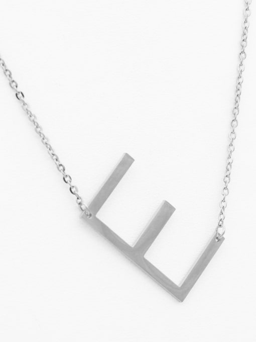 XIN DAI English A-Z Titanium Clavicle Letter Necklace 4