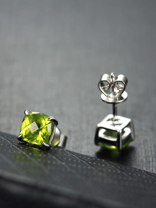 Deli Simple Square Gemstone stud Earring 2