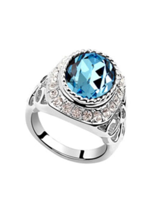 QIANZI Exaggerated Cubic austrian Crystals Alloy Ring 3