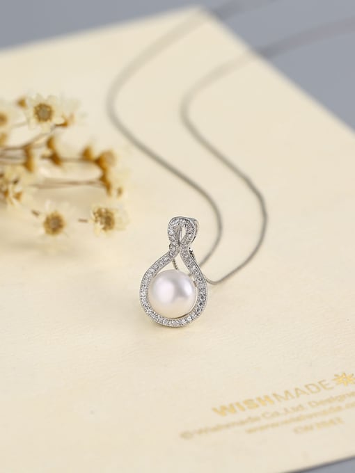 One Silver Water Drop Pearl Pendant 1
