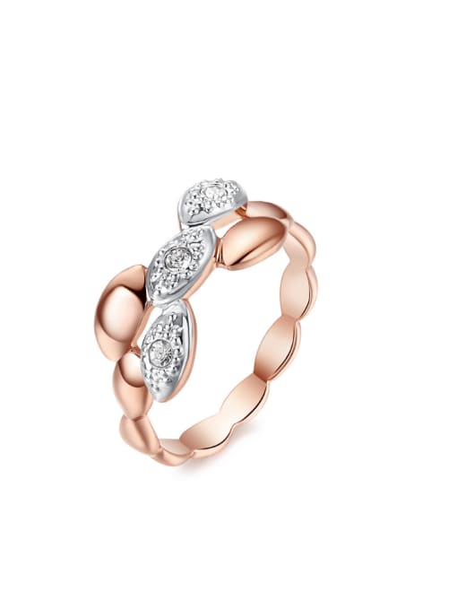 ZK Simple Style Hollow Rose Gold Plated Women Ring