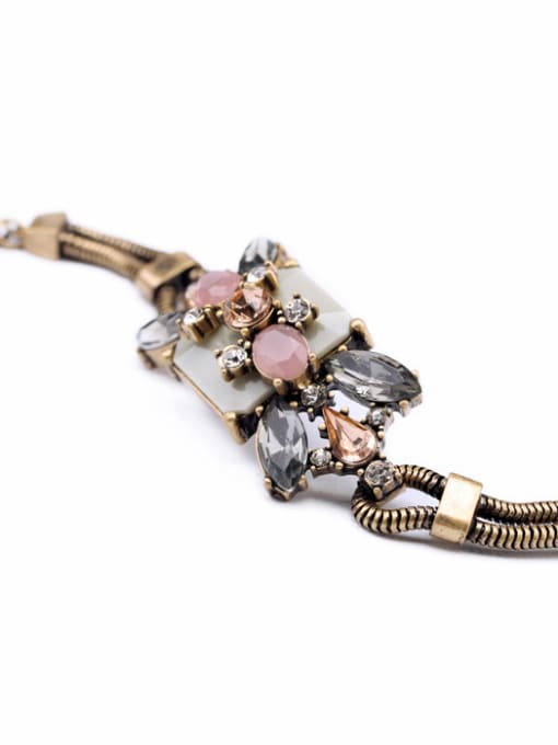 KM Rretro Crystal Flower Alloy Bracelet 1