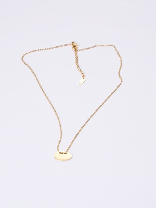 GROSE Titanium With Gold Plated Simplistic Oval Necklaces 1