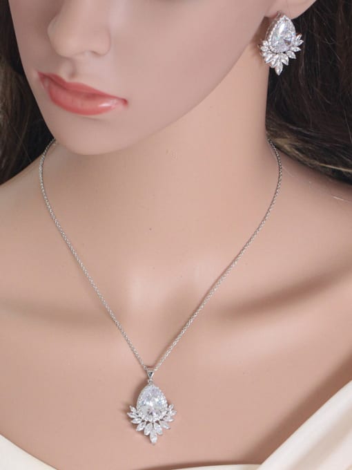 L.WIN AAA Zircons Fashion Two Pieces Jewelry Set 1