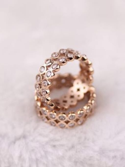 GROSE 2018 Double Lines Zircons Fashion Ring 2