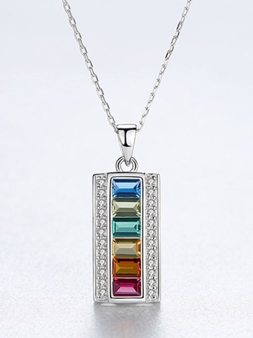 Platinum 925 Sterling Silver With Platinum Plated Fashion Geometric Necklaces