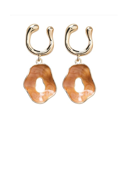 B U form Alloy With Rose Gold Plated Simplistic Geometric Drop Earrings