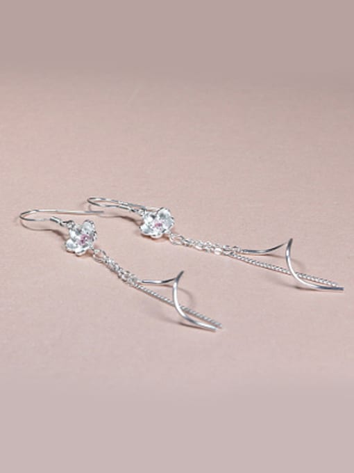 Peng Yuan Fashion Flower Silver Drop Earrings 2