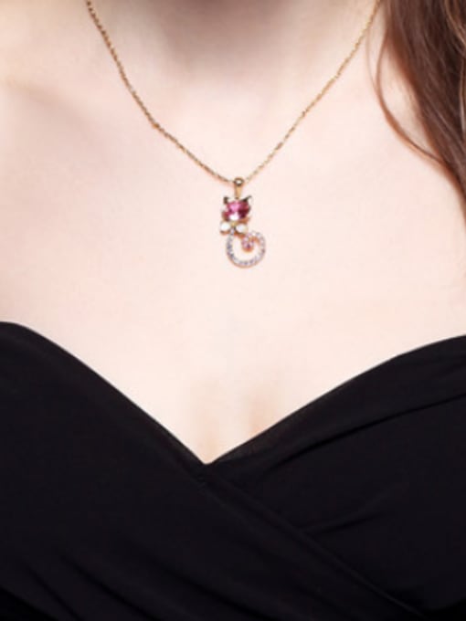 CEIDAI Cat-shaped Rose Gold Necklace 1