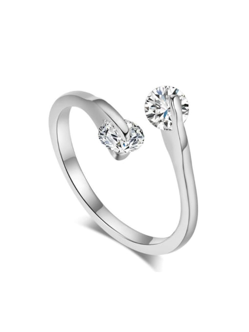 ZK Classical Double Sparking Zircons Opening Ring 0