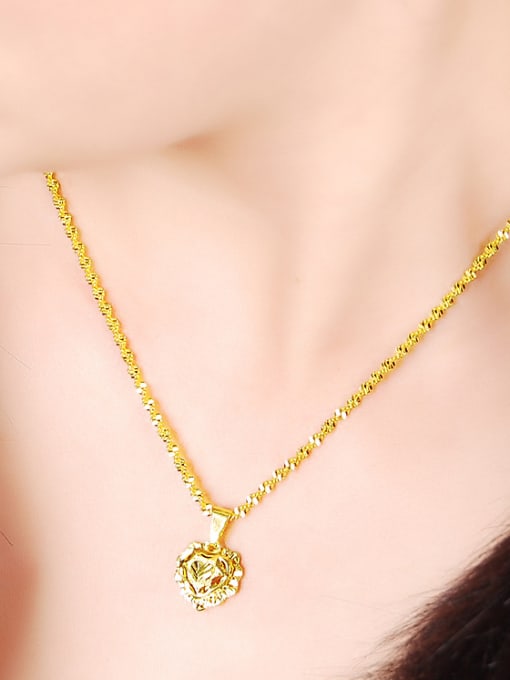 Yi Heng Da Women Creative Heart Shaped 24K Gold Plated Necklace 1