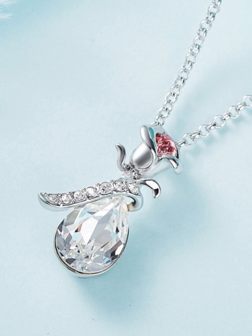 CEIDAI Fashion Rosary Flower Water Drop austrian Crystal Copper Pendant 2