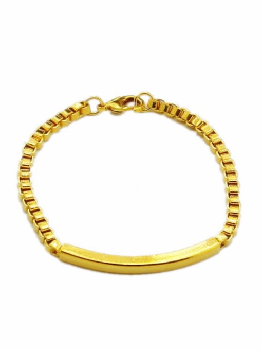 golden Unisex Personality 24K Gold Plated Geometric Shaped Bracelet