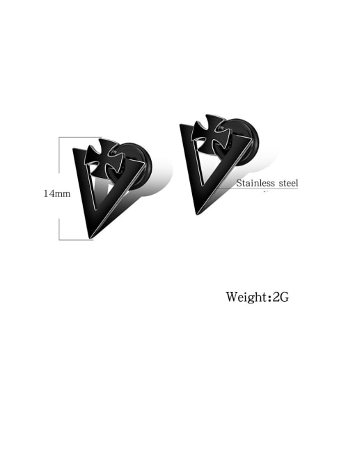 Open Sky Stainless Steel With Gun Plated Simplistic Triangle Stud Earrings 2