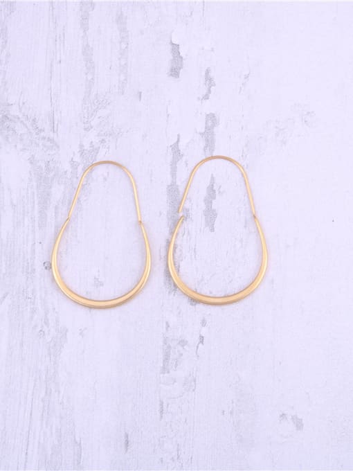 GROSE Titanium With Gold Plated Personality Irregular Hook Earrings 1