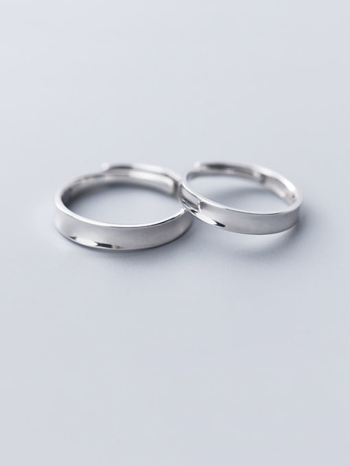 Rosh 925 Sterling Silver With Platinum Plated Simplistic Round Engagement Free Size Rings 2