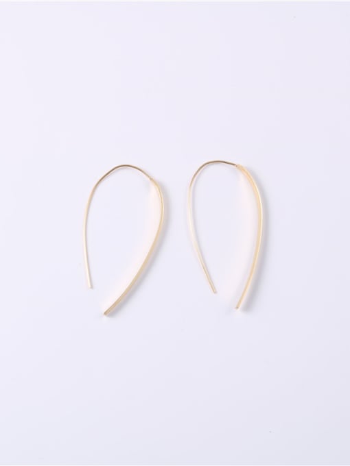 GROSE Titanium With Gold Plated Simplistic Chain Hook Earrings 2