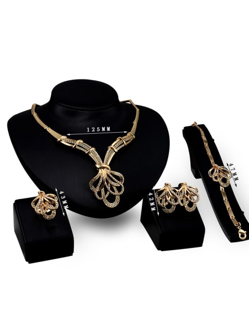 BESTIE 2018 2018 2018 2018 2018 2018 2018 Alloy Imitation-gold Plated Vintage style Rhinestones Four Pieces Jewelry Set 2