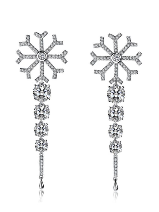 ALI snowflakes AAA Zircon Earrings 1
