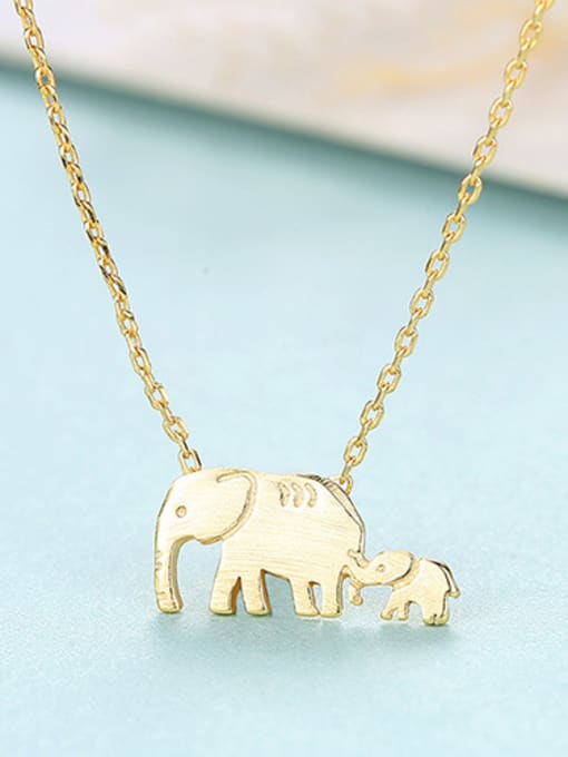 18K Sterling silver animal cute elephant necklace