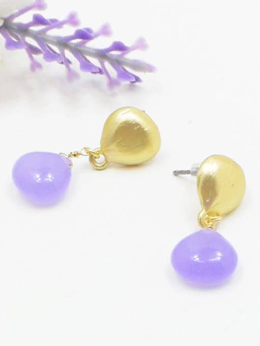 B Temperament Water Drop Shaped Gold Plated Earrings