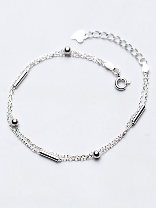 Rosh Fashionable Double Layer Design S925 Silver Bracelet 0