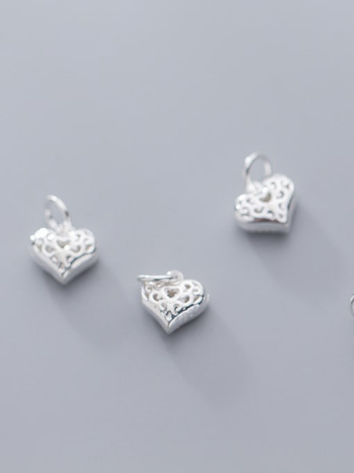 FAN 925 Sterling Silver With Silver Plated Cute Heart Charms 1
