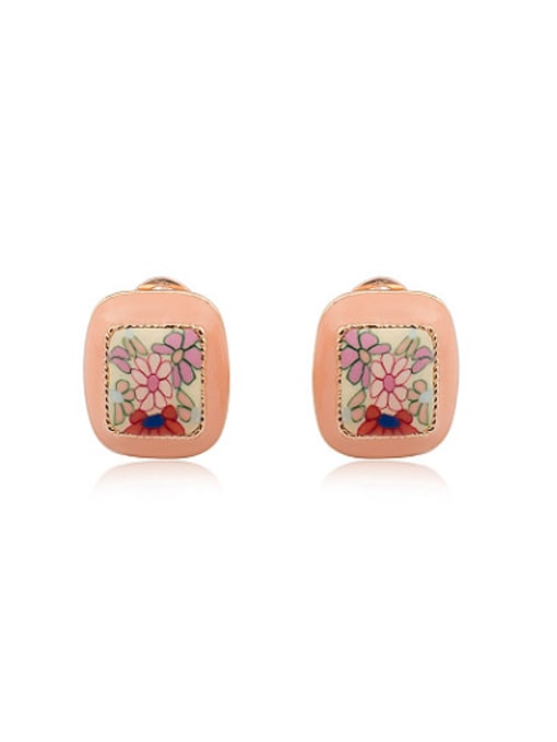 Ronaldo Exquisite Square Shaped Polymer Clay Stud Earrings 0