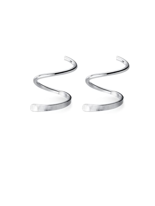 Rosh 925 Sterling Silver With Smooth Simplistic Irregular Threader Earrings 3