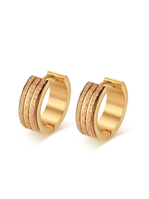 golden Personality Gold Plated Geometric Shaped Clip Earrings