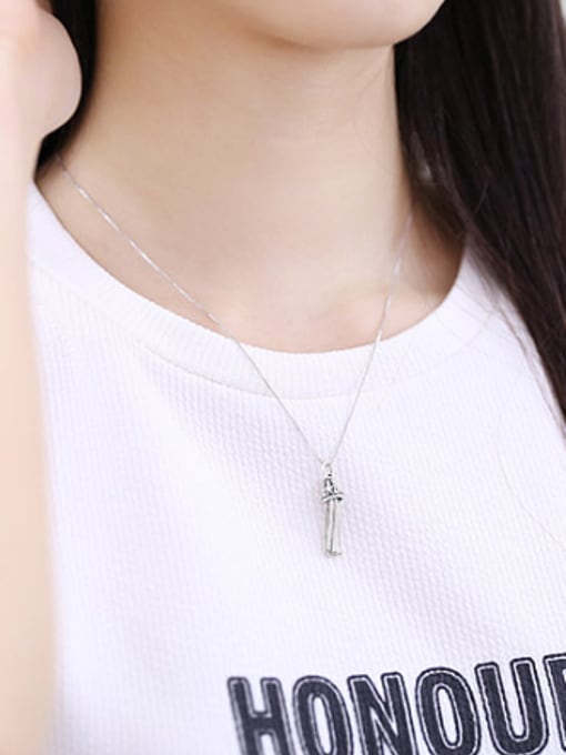 Peng Yuan Retro style Tassel Silver Necklace 1
